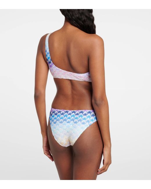 Haut de bikini asymetrique Missoni en coloris Blue