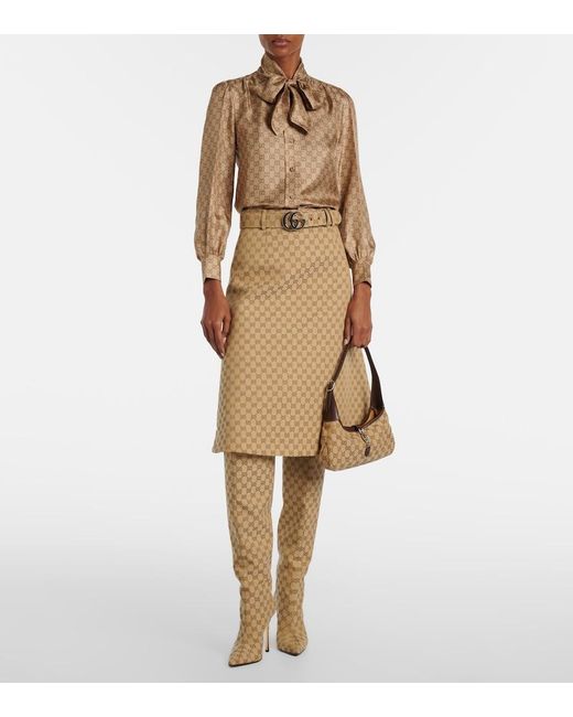 Gucci Natural Bombshell Gg Canvas Over-The-Knee Boots