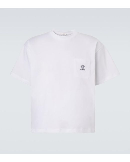 Versace White Medusa Cotton Jersey T-Shirt for men
