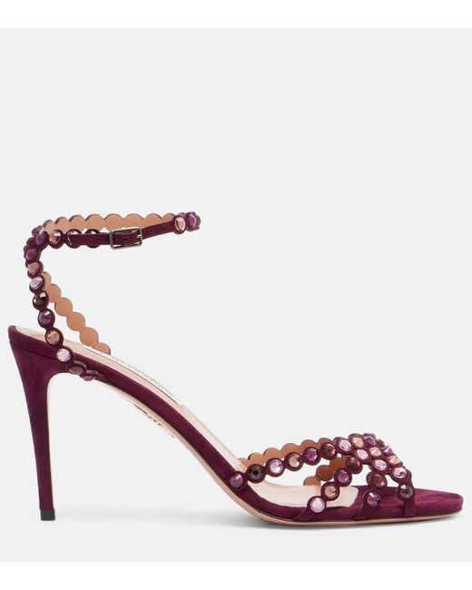 Aquazzura Pink Sandalen Tequila 85 Aus Leder Mit Kristallen