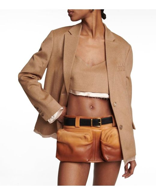 Miu Miu Brown Camel Hair Blazer