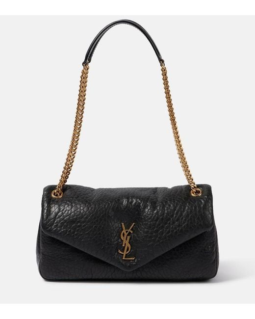 Saint Laurent Black Schultertasche Calypso Medium Aus Leder