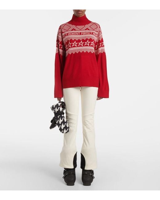 Perfect Moment Red Intarsia Wool Sweater
