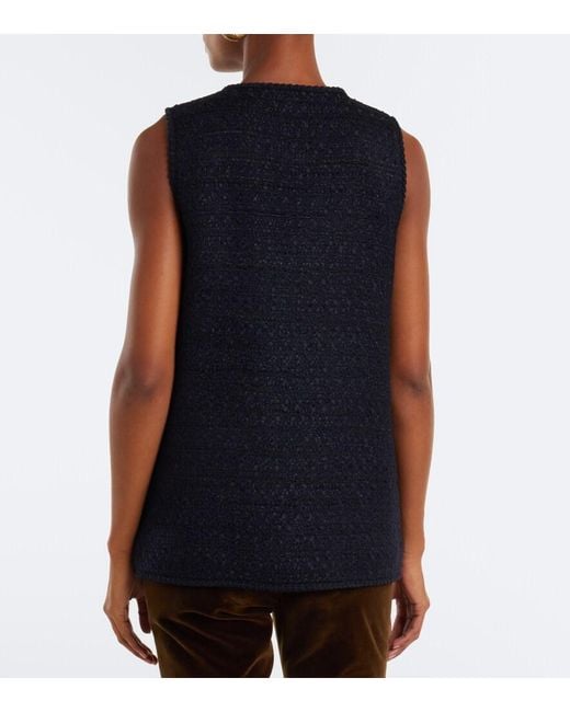Etro Blue Wool-Blend Vest