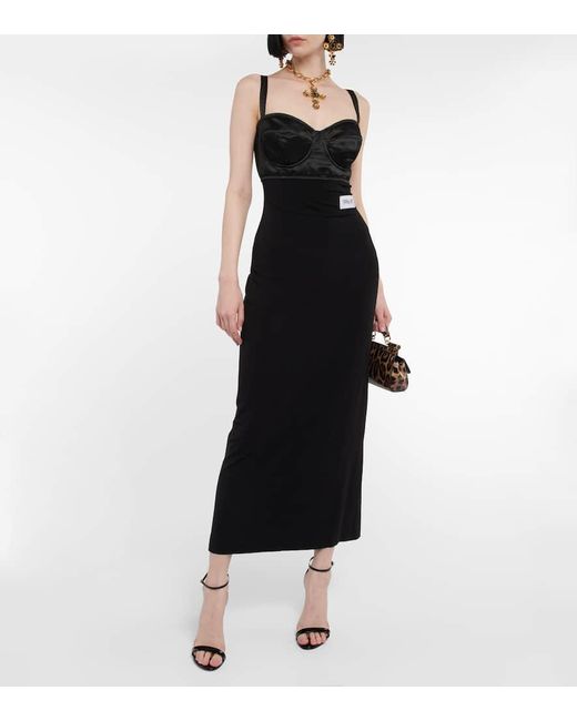 Dolce & Gabbana Black Cut-out Details Fitted Dress