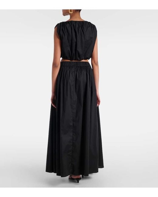 Adriana Degreas Black Cotton Maxi Skirt
