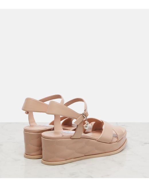 Jimmy Choo Pink Wedge-Sandalen Astra 60 Aus Leder