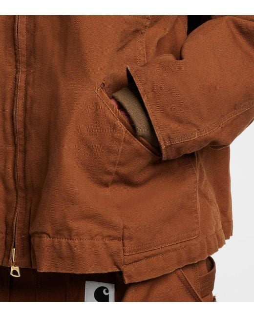 Sacai Brown X Carhartt Cotton Canvas Puffer Jacket