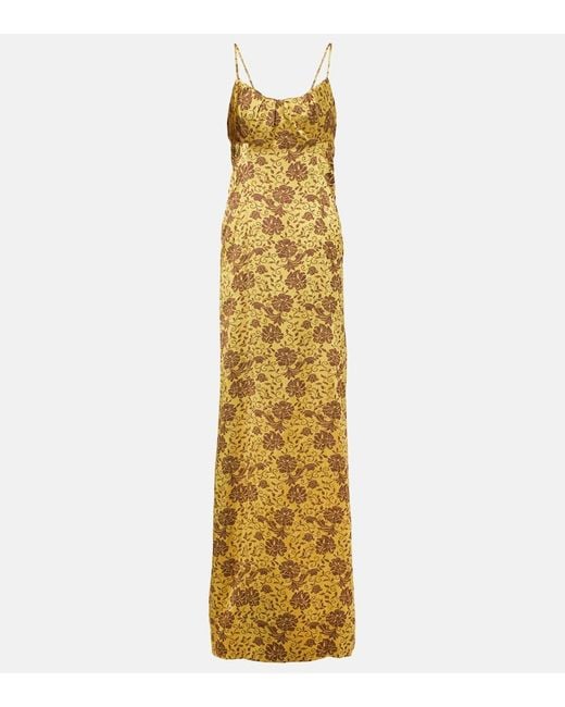 Dries Van Noten Metallic Floral Jacquard Gown