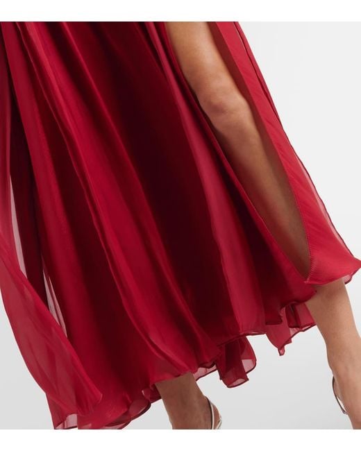 Costarellos Red Brennie Georgette Maxi Dress