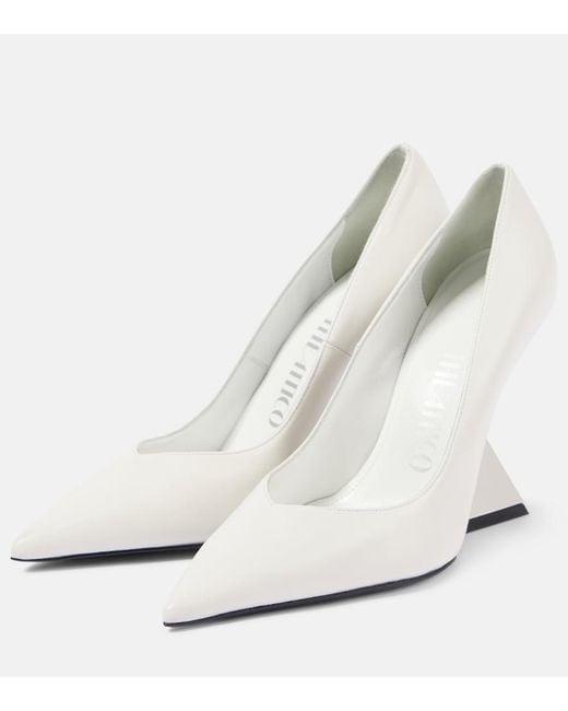 The Attico White Cheope Leather Pumps