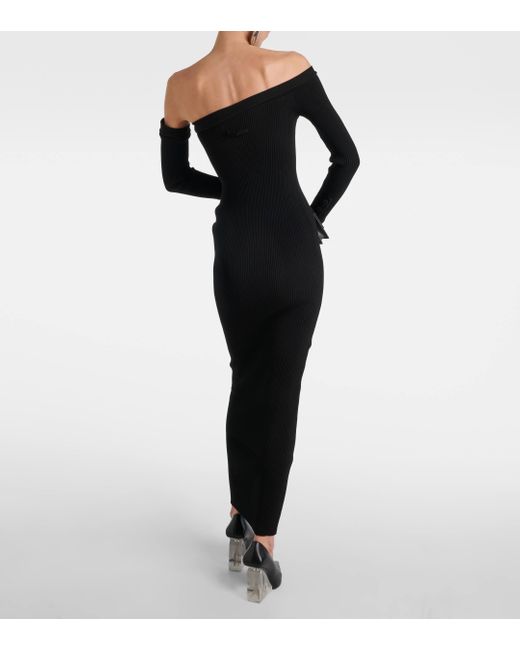 Jean Paul Gaultier Black Asymmetric Maxi Dress With Gloves