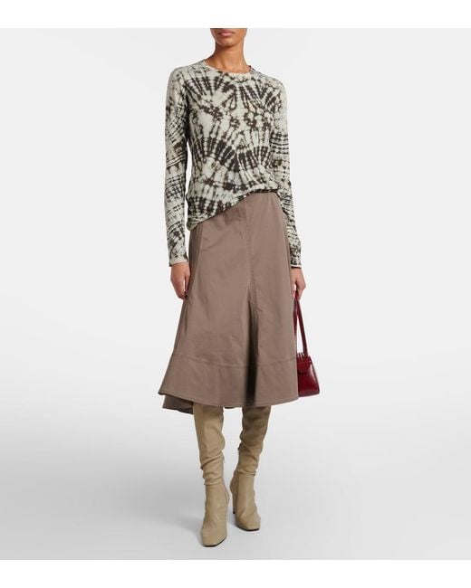 Proenza Schouler Green Mia Tie-Dye Cotton Jersey Top
