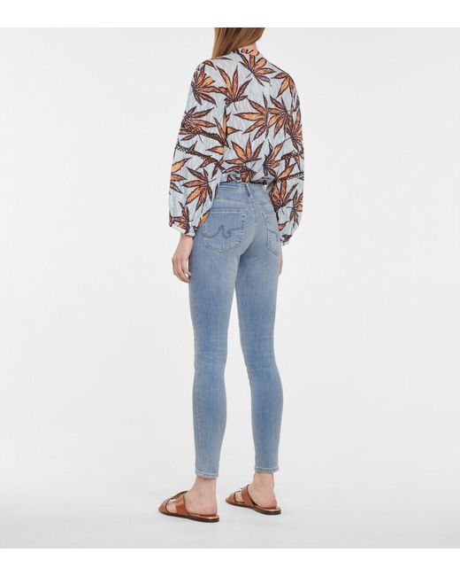 AG Jeans Blue Farrah Ankle Seamless Skinny Jeans