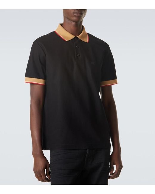 Burberry Black Evan Cotton Polo Shirt for men