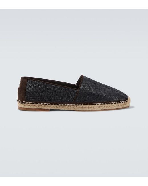 Brunello Cucinelli Black Suede-Trimmed Espadrilles for men