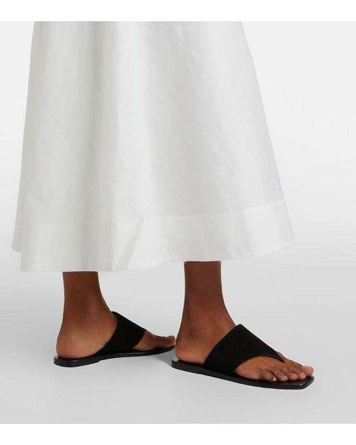 Rohe White Halterneck Cotton-Blend Poplin Midi Dress