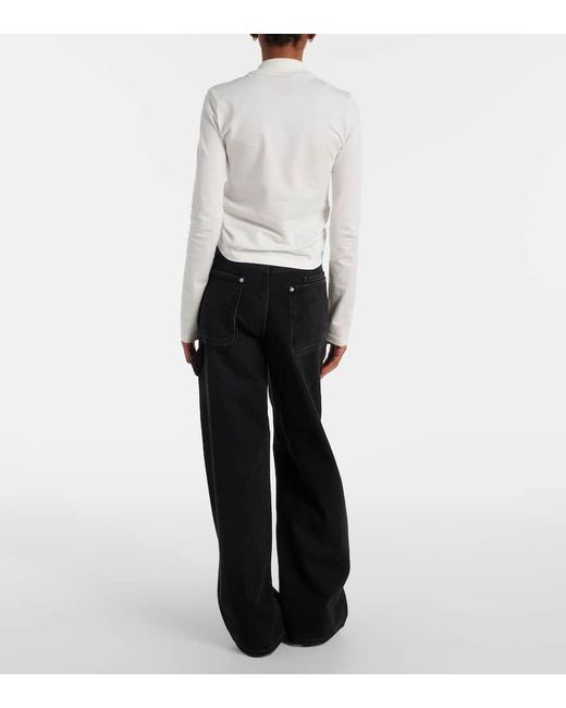 Courreges White Cropped-Hemd Aus Baumwolle