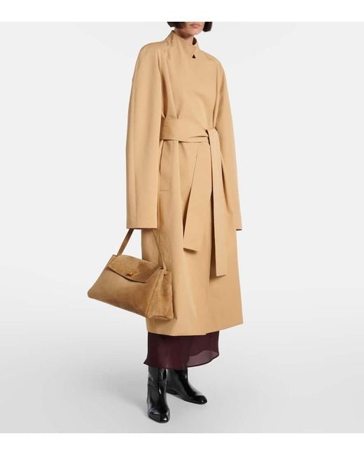 Khaite Natural Tote Bag Audrey Aus Veloursleder