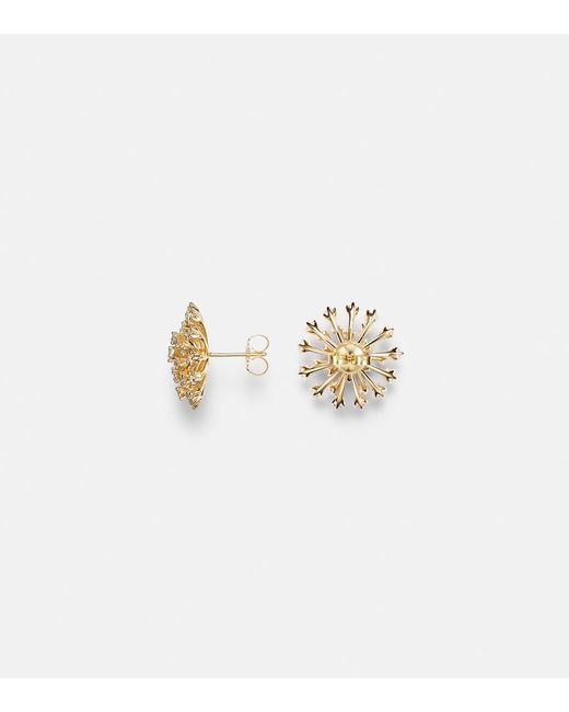 Sydney Evan White Burst Large 14Kt Earrings With Diamonds