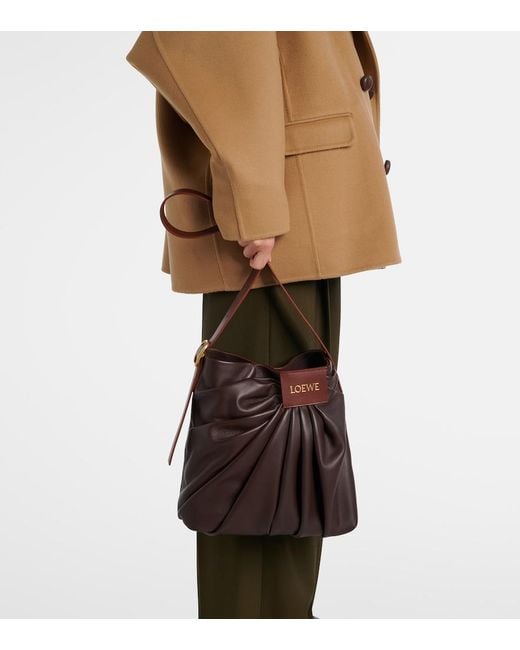 Loewe Brown Draped Leather Tote Bag