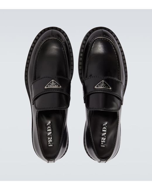 Mocassins Chocolate En Cuir Prada pour homme en coloris Black