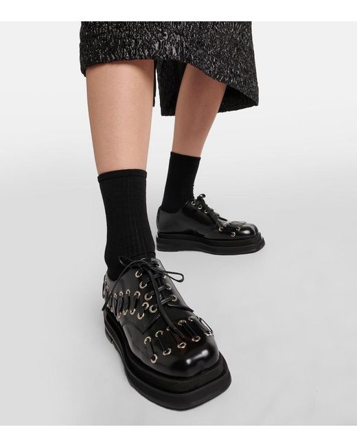 Simone Rocha Black 50 Lace-Up Flatform Derby Shoes