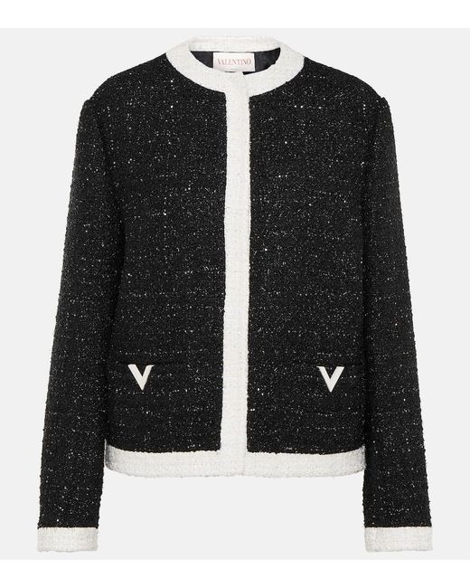 Valentino Black Tweed Lame Jacket