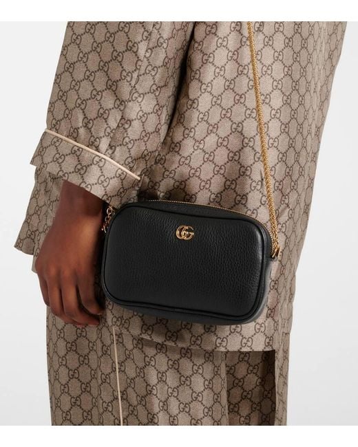 Gucci Black Gg Marmont Mini Camera Bag