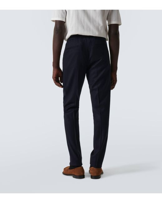 Lardini Blue Pleated Wool And Cashmere Pants for men