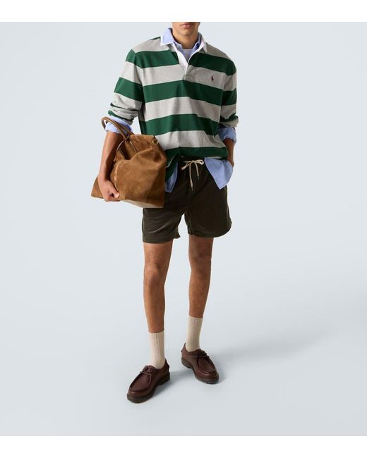 Polo Ralph Lauren Green Striped Cotton Polo Shirt for men