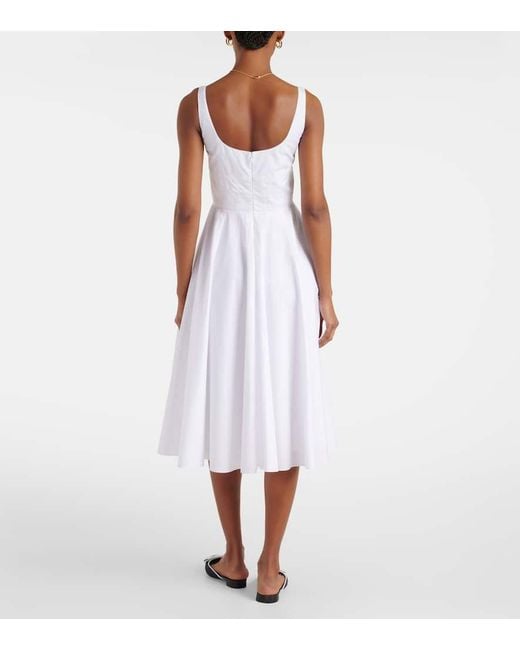 Emilia Wickstead White Nikush Cotton Midi Dress