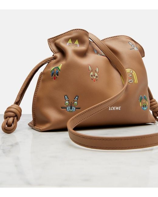 Loewe Brown X Louis Wain Flamenco Cats Mini Clutch