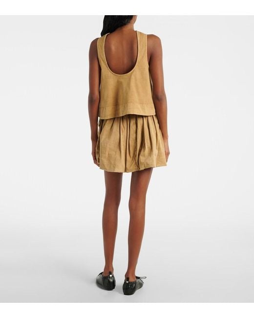 Ganni Natural Cotton-Blend Top