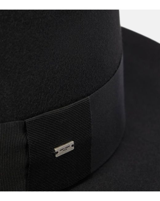Sombrero de fieltro de lana Saint Laurent de color Black