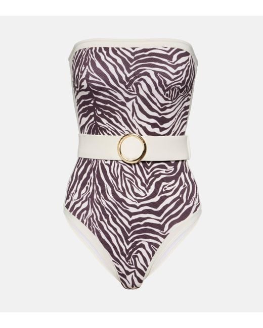 Alexandra Miro Multicolor Whitney Zebra-print Swimsuit