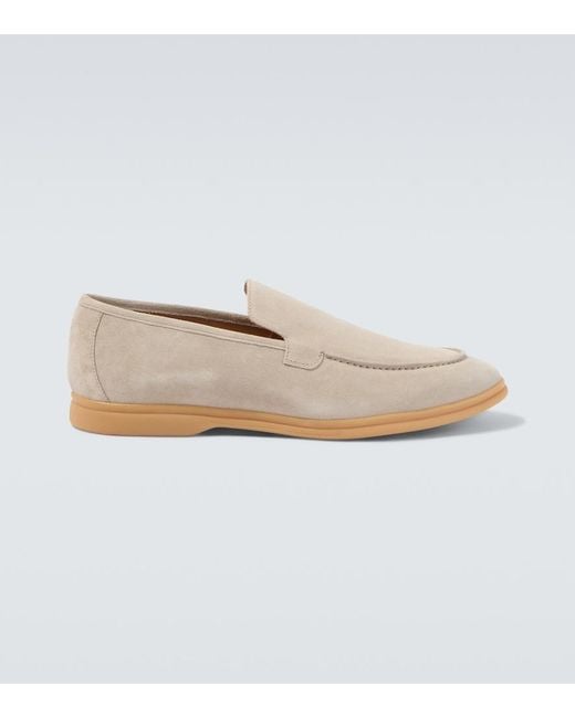 Eleventy White Suede Loafers for men
