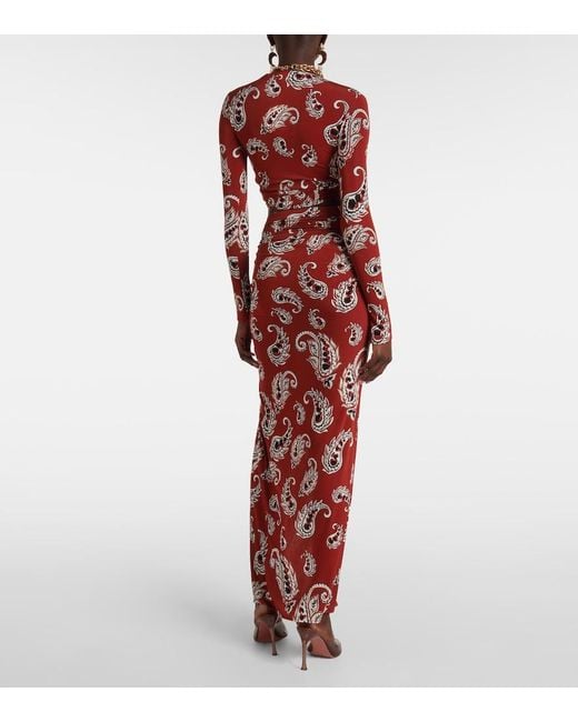 Rabanne Red Paisley Crop Top