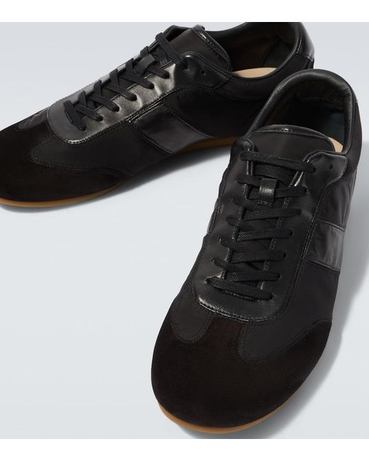 Lemaire Black Soft Suede-Trimmed Sneakers for men