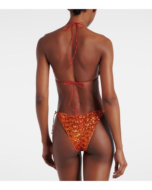 Oseree Orange Pailettes Bikini