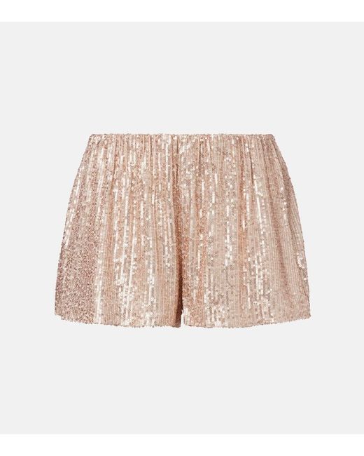 Shorts Boyfriend Elephant Con Paillettes di Norma Kamali in Natural