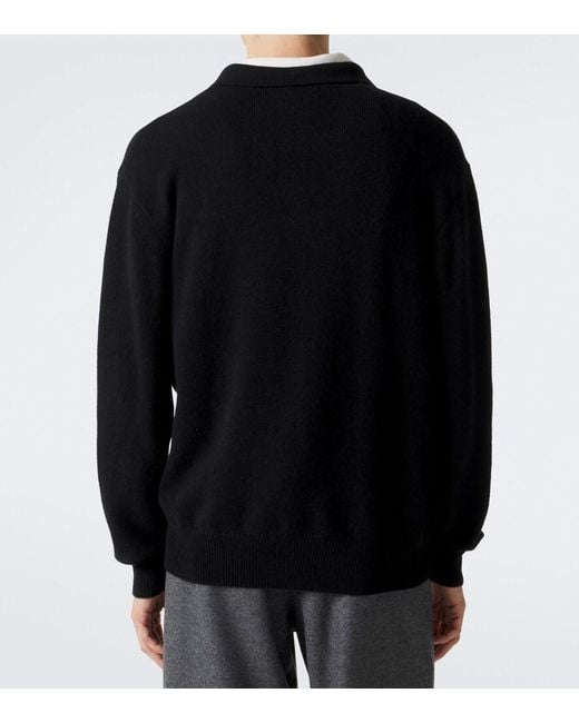 Lisa Yang Black Rufus Cashmere Polo Sweater for men