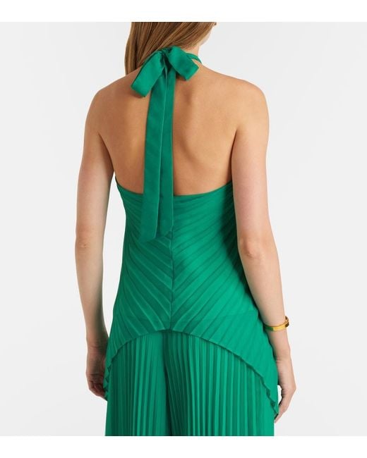 Max Mara Green Valzer Pleated Top