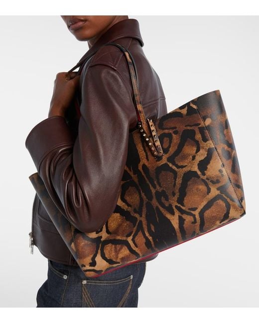 Christian Louboutin Brown Leopard-Print Leather Shopper