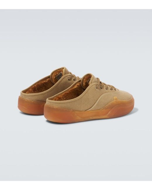 ERL Brown Canvas Mules for men