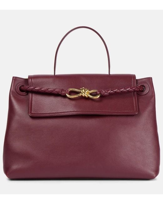 Bottega Veneta Red Tote Bag Ciao Ciao Medium Aus Leder