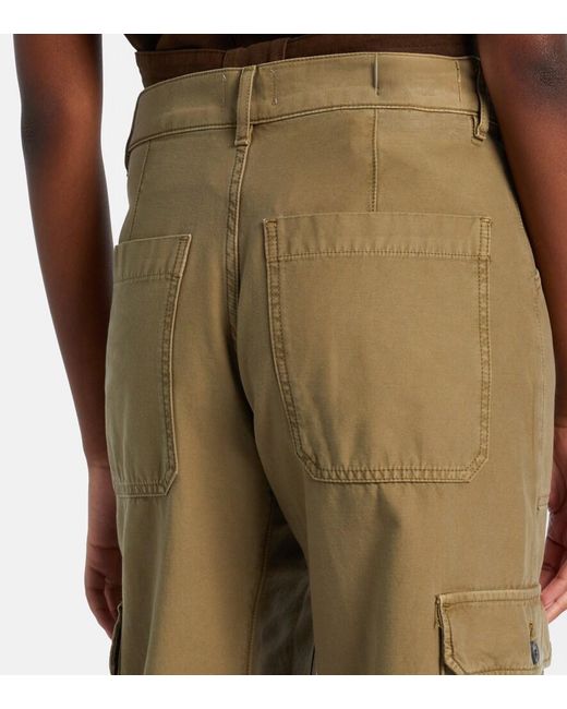 Citizens of Humanity Natural Thassos Cropped Cotton Twill Cargo Pants
