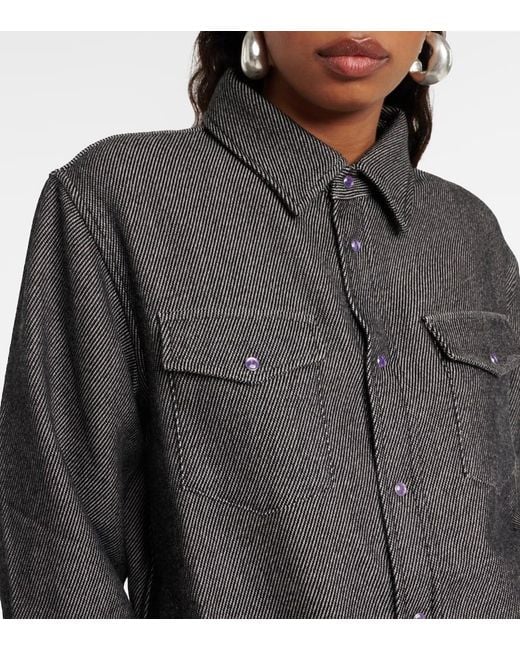 God's True Cashmere Gray Cashmere And Cotton Denim Shirt