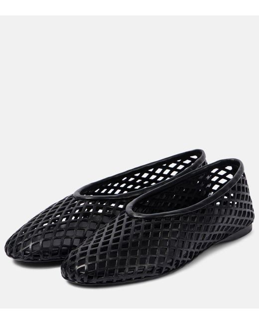 Proenza Schouler Black Tee Perforated Leather Ballet Flats