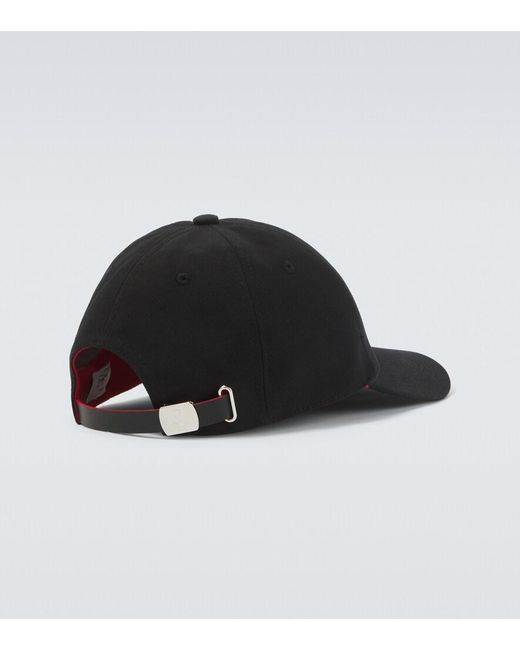 Christian Louboutin Black Logo Cotton Canvas Baseball Cap for men